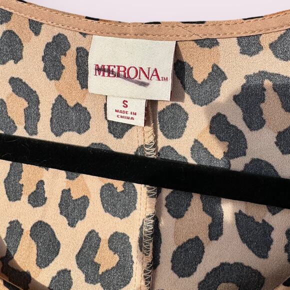 Leopard Animal Print Short Sleeve Ladies Midi Dress | Sz S | Casual Staple Basic - Picture 4 of 5